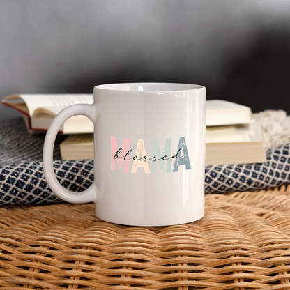 Blessed Mama Coffee Mug (Retro Design) - white