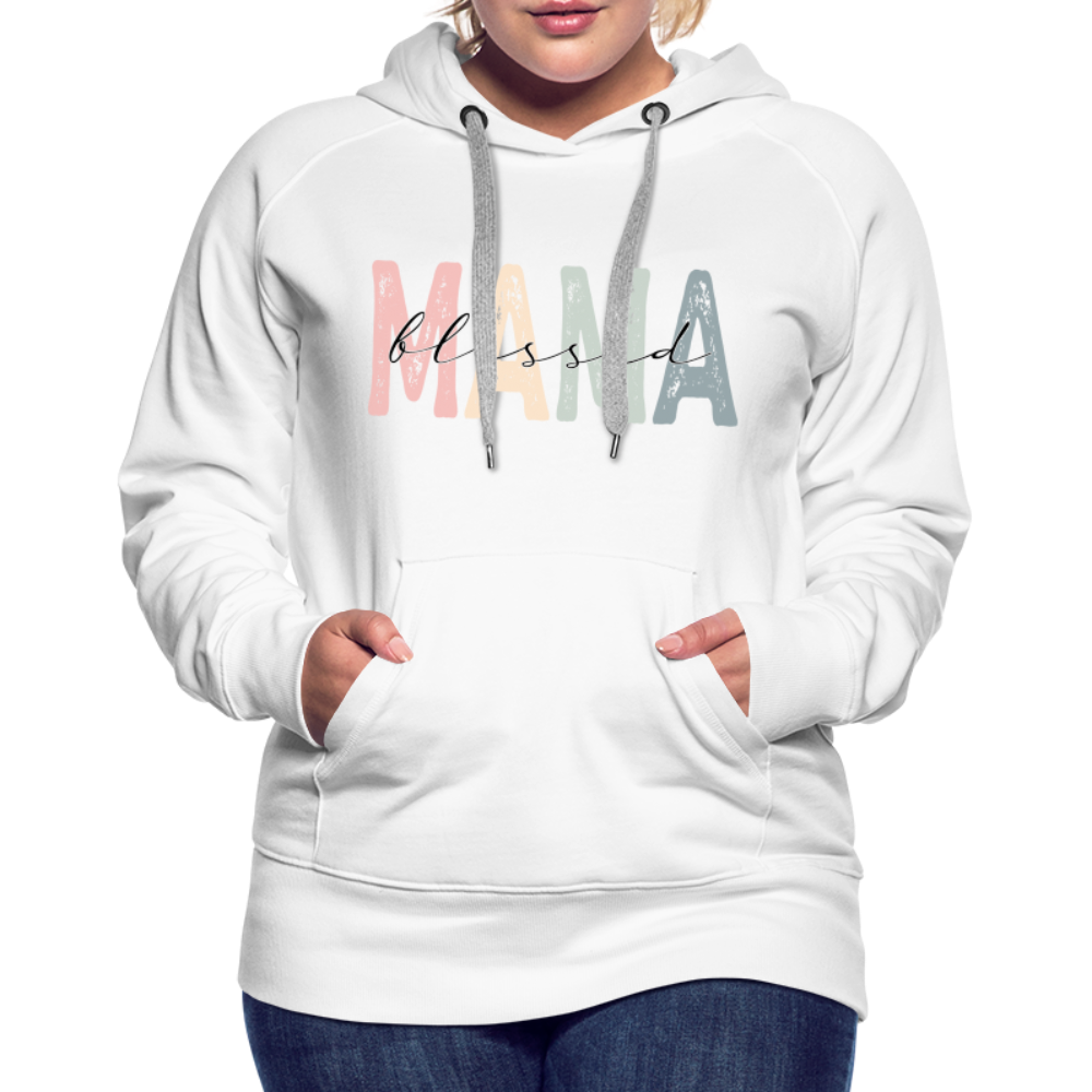 Blessed Mama Premium Hoodie (Retro Design) - white