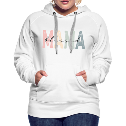 Blessed Mama Premium Hoodie (Retro Design) - white