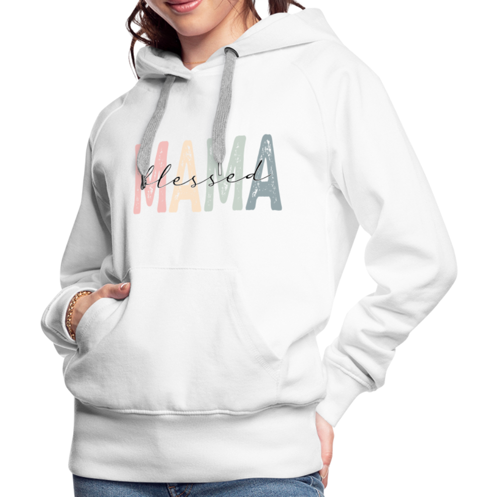 Blessed Mama Premium Hoodie (Retro Design) - white