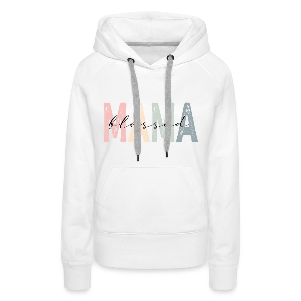 Blessed Mama Premium Hoodie (Retro Design) - white