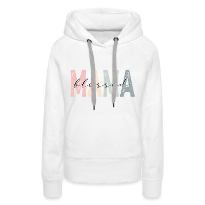 Blessed Mama Premium Hoodie (Retro Design) - white