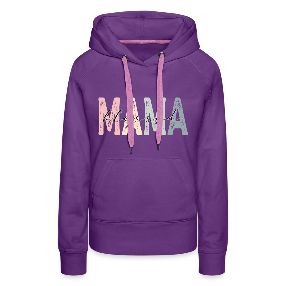 Blessed Mama Premium Hoodie (Retro Design) - purple 