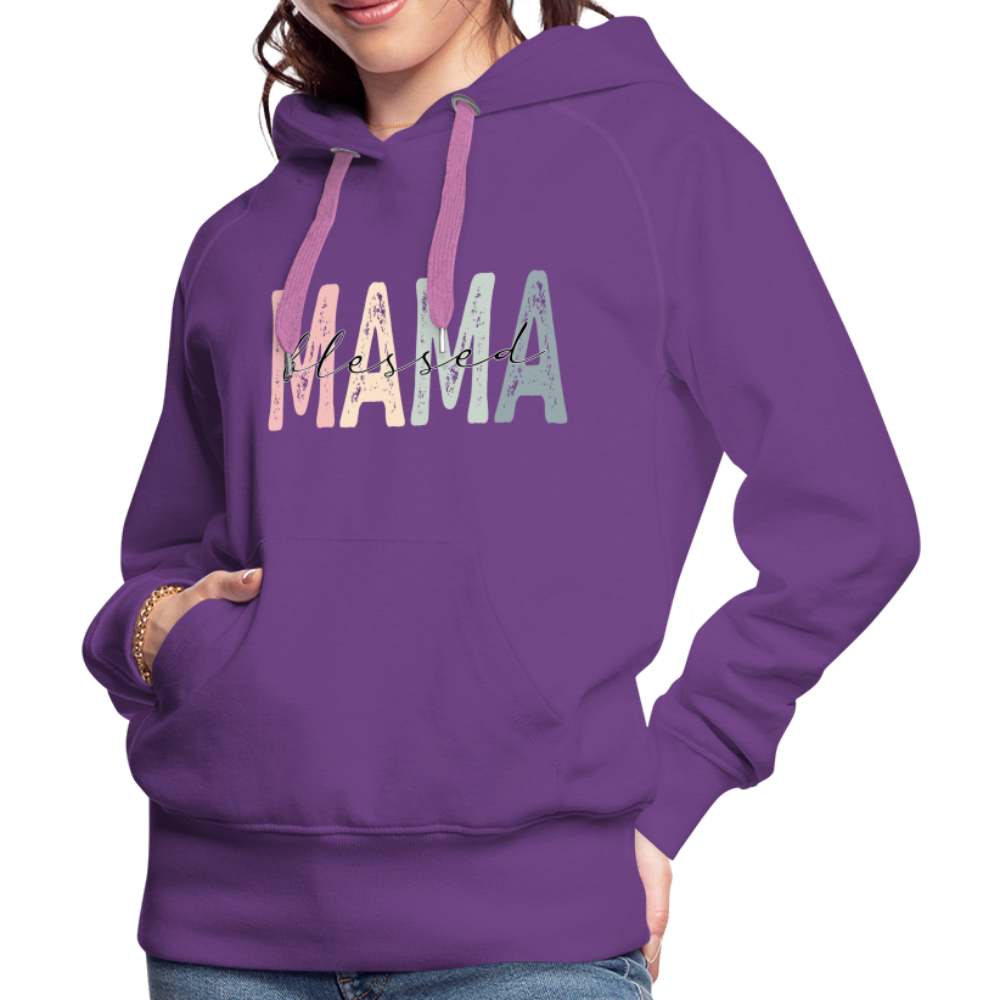 Blessed Mama Premium Hoodie (Retro Design) - purple 