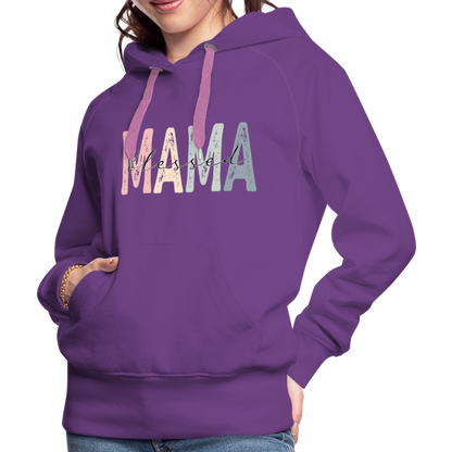 Blessed Mama Premium Hoodie (Retro Design) - purple 