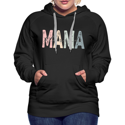 Blessed Mama Premium Hoodie (Retro Design) - black