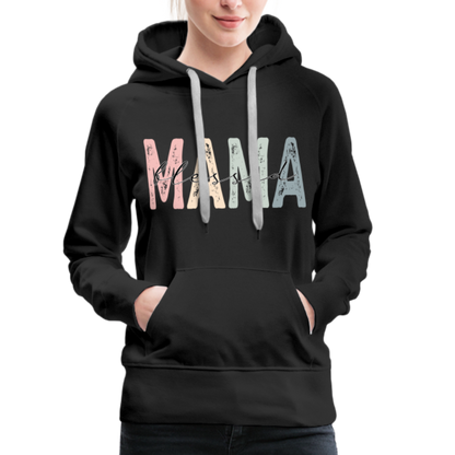 Blessed Mama Premium Hoodie (Retro Design) - black