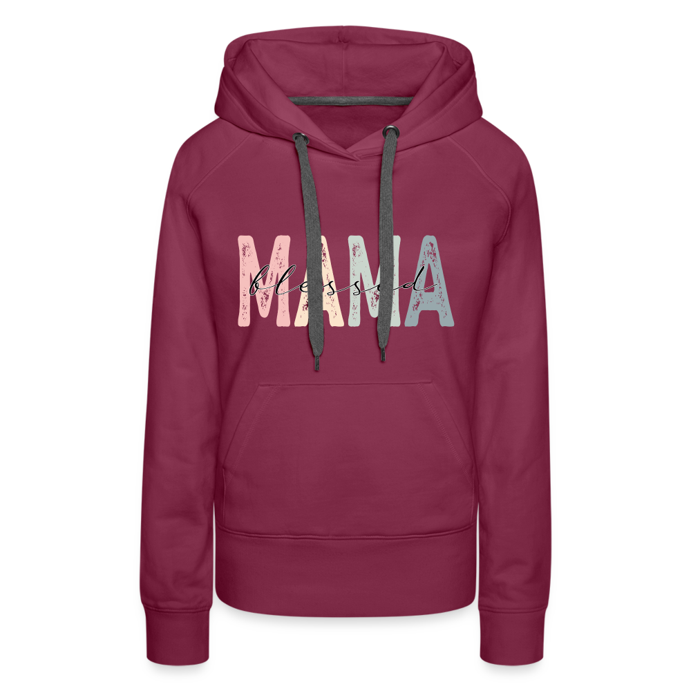 Blessed Mama Premium Hoodie (Retro Design) - burgundy