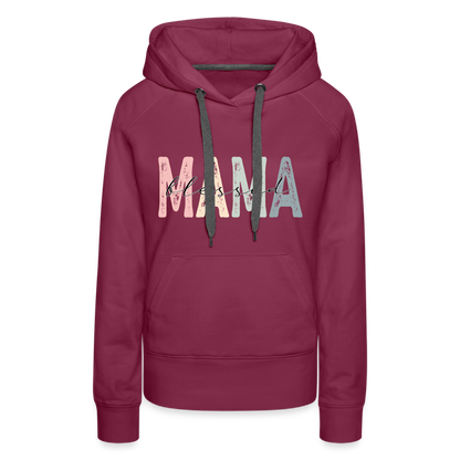 Blessed Mama Premium Hoodie (Retro Design) - burgundy