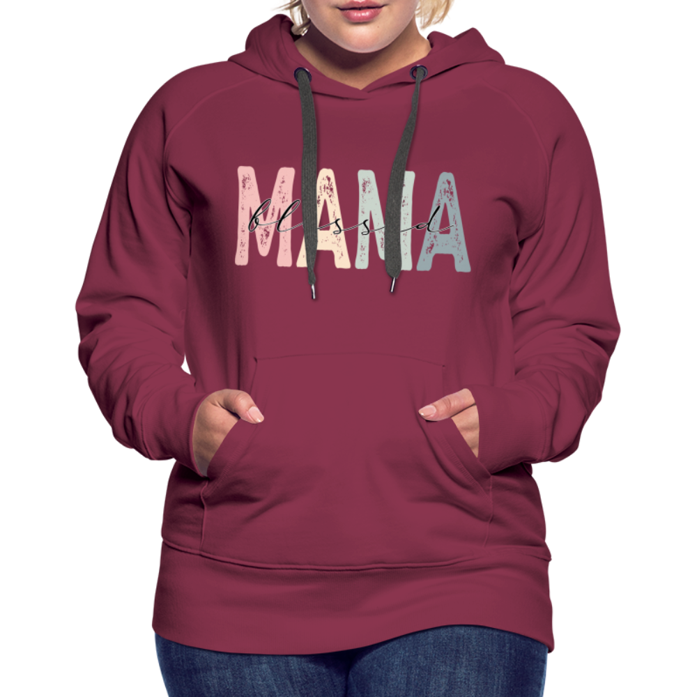 Blessed Mama Premium Hoodie (Retro Design) - burgundy