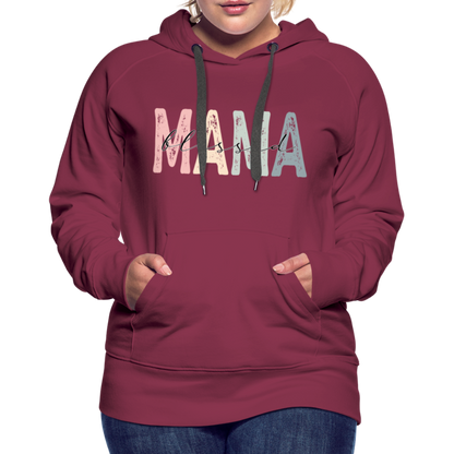 Blessed Mama Premium Hoodie (Retro Design) - burgundy