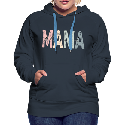 Blessed Mama Premium Hoodie (Retro Design) - navy