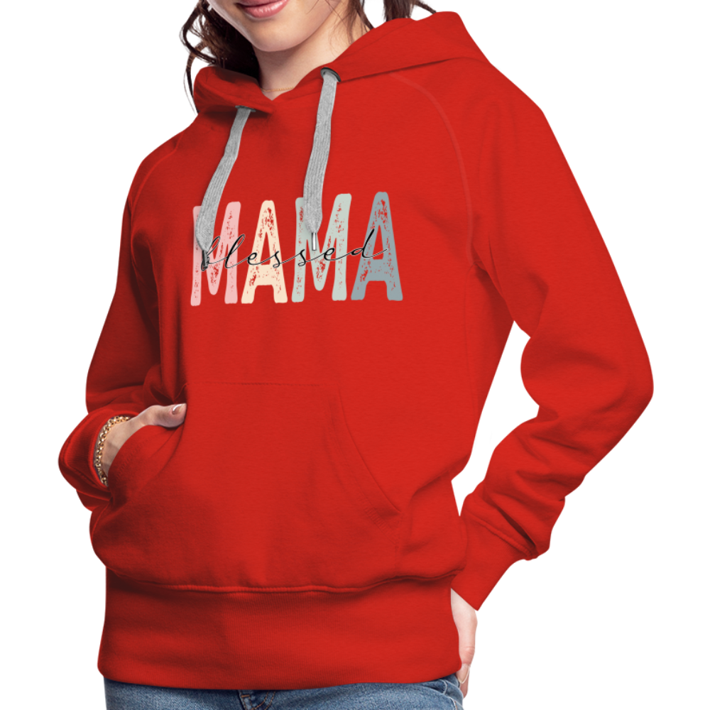 Blessed Mama Premium Hoodie (Retro Design) - red