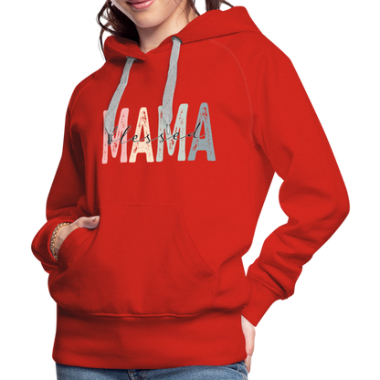 Blessed Mama Premium Hoodie (Retro Design) - red