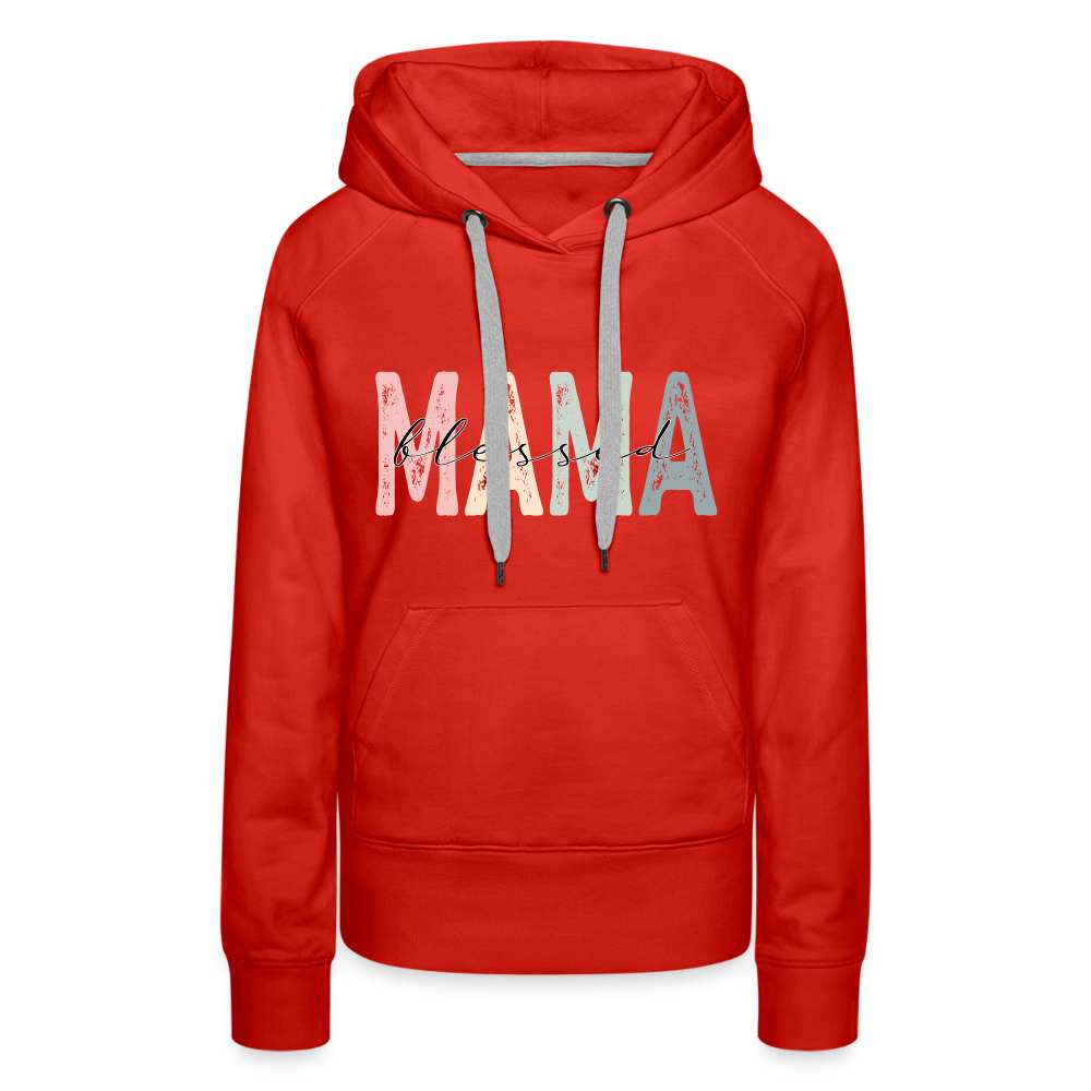 Blessed Mama Premium Hoodie (Retro Design) - red