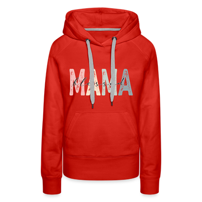 Blessed Mama Premium Hoodie (Retro Design) - red