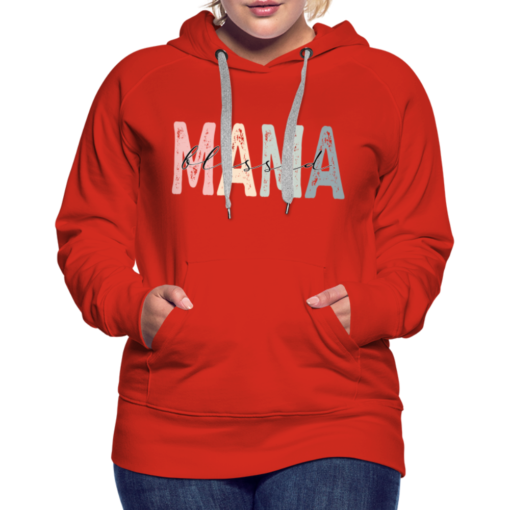 Blessed Mama Premium Hoodie (Retro Design) - red