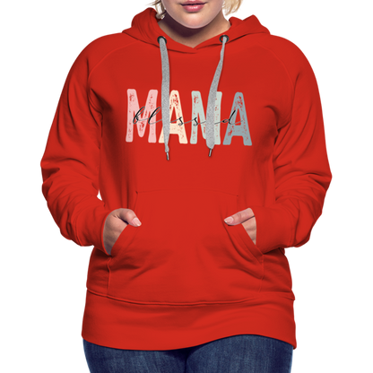 Blessed Mama Premium Hoodie (Retro Design) - red