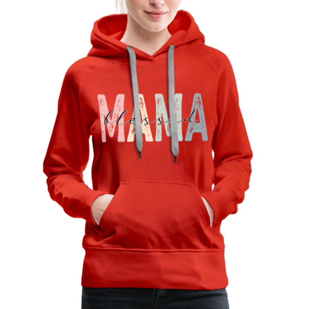 Blessed Mama Premium Hoodie (Retro Design) - red