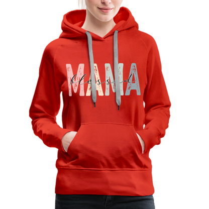 Blessed Mama Premium Hoodie (Retro Design) - red