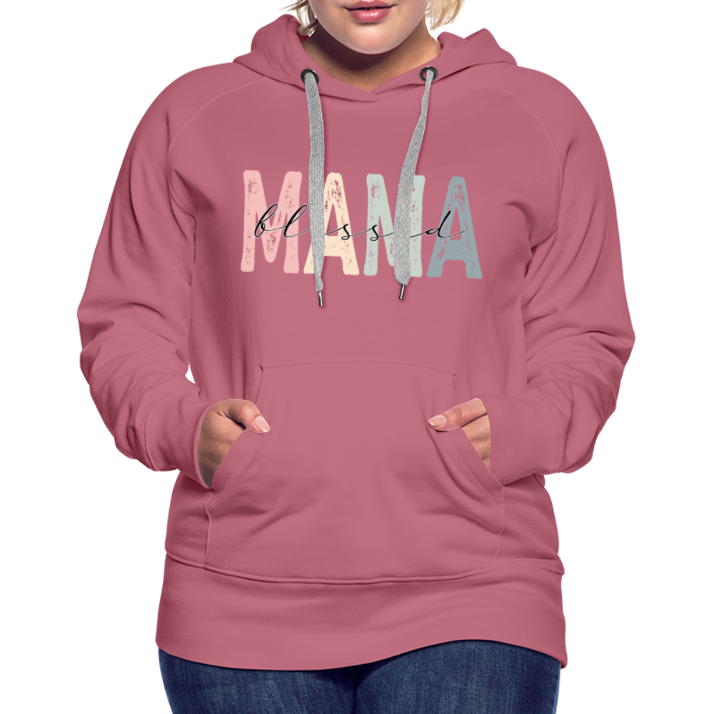 Blessed Mama Premium Hoodie (Retro Design) - mauve