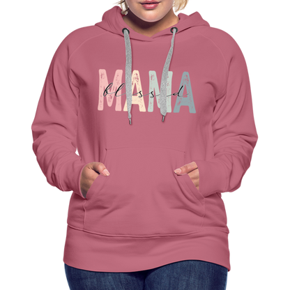 Blessed Mama Premium Hoodie (Retro Design) - mauve