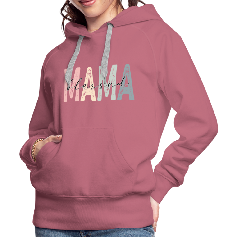 Blessed Mama Premium Hoodie (Retro Design) - mauve