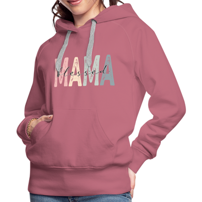 Blessed Mama Premium Hoodie (Retro Design) - mauve