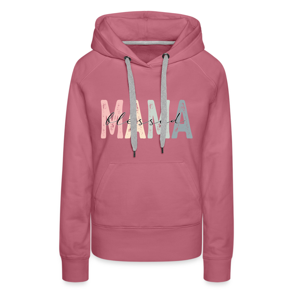 Blessed Mama Premium Hoodie (Retro Design) - mauve