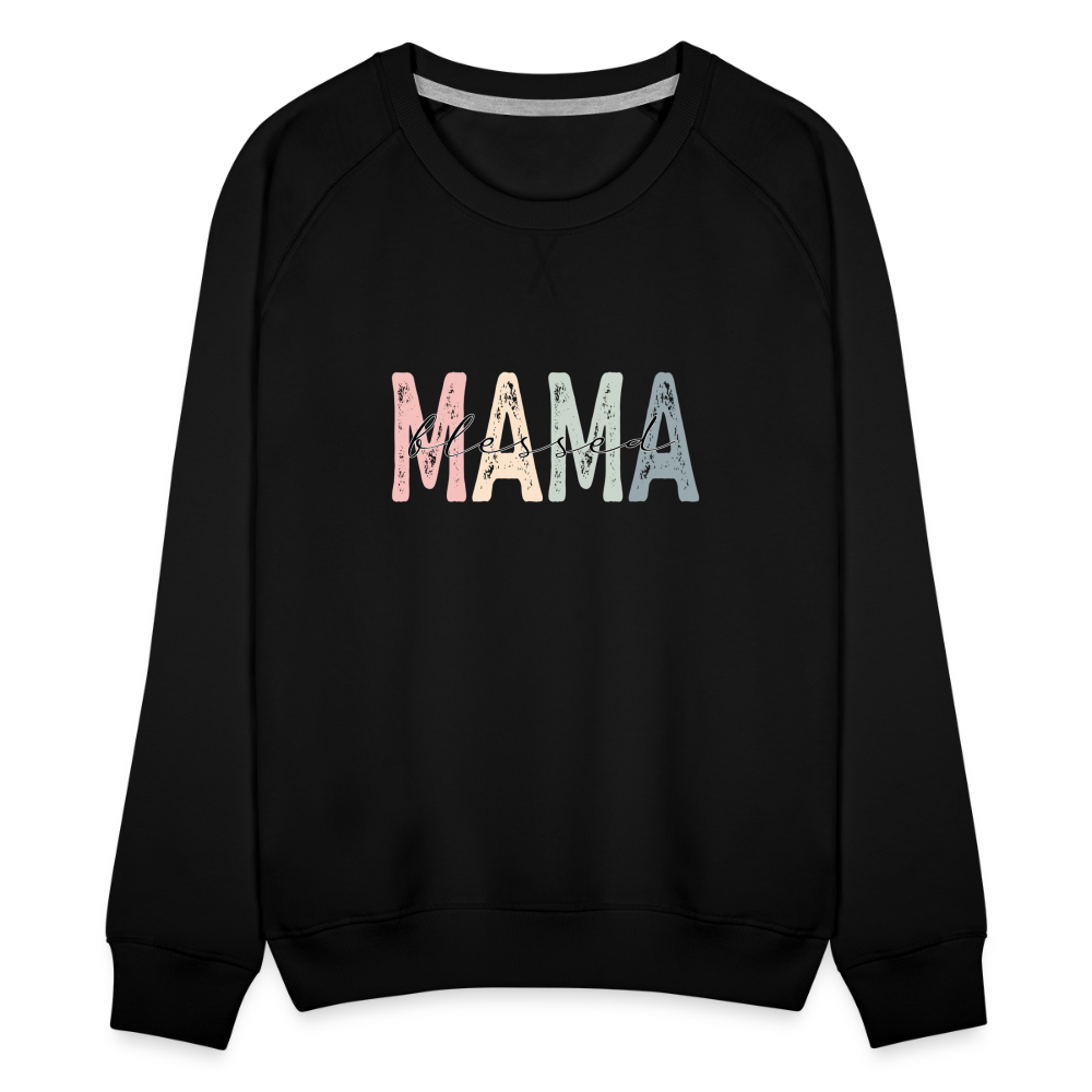 Blessed Mama Premium Sweatshirt (Retro Design) - black