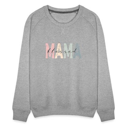 Blessed Mama Premium Sweatshirt (Retro Design) - heather grey