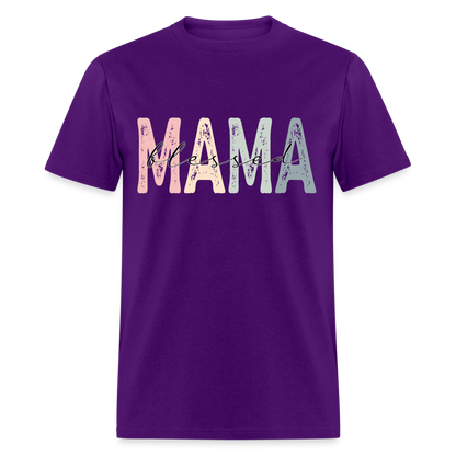 Blessed Mama Classic T-Shirt (Retro Design) - purple