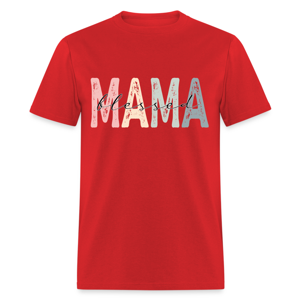 Blessed Mama Classic T-Shirt (Retro Design) - red