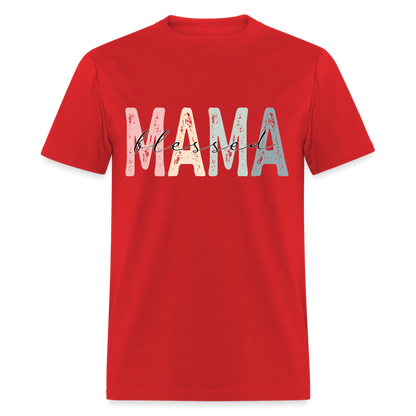 Blessed Mama Classic T-Shirt (Retro Design) - red