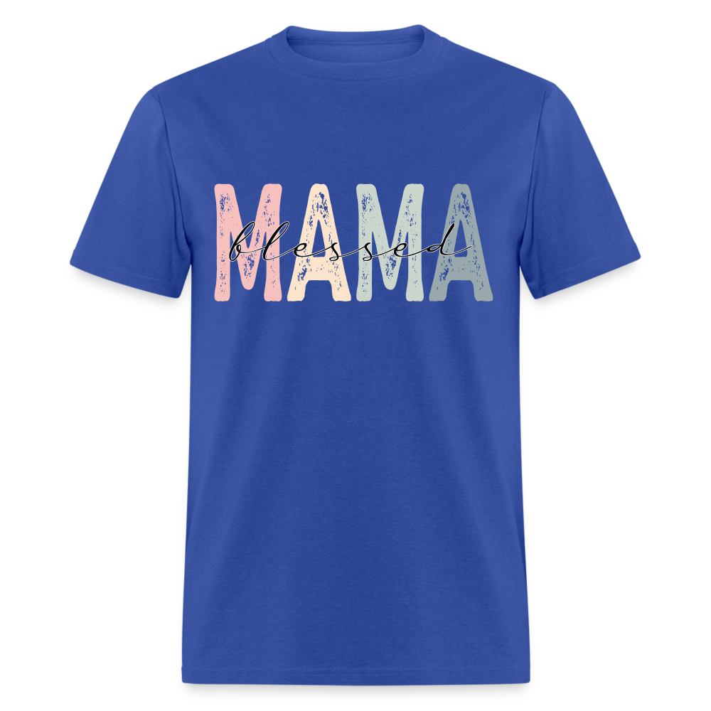 Blessed Mama Classic T-Shirt (Retro Design) - royal blue