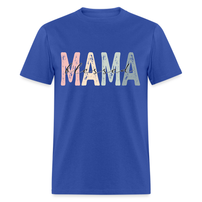 Blessed Mama Classic T-Shirt (Retro Design) - royal blue