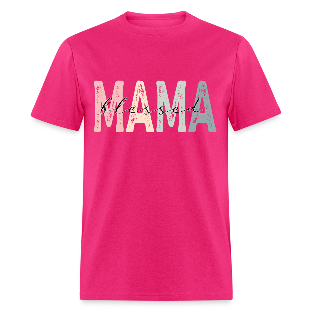 Blessed Mama Classic T-Shirt (Retro Design) - fuchsia