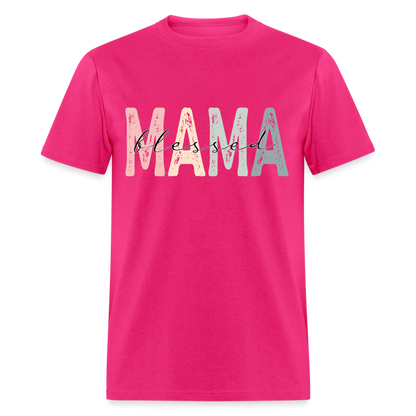 Blessed Mama Classic T-Shirt (Retro Design) - fuchsia