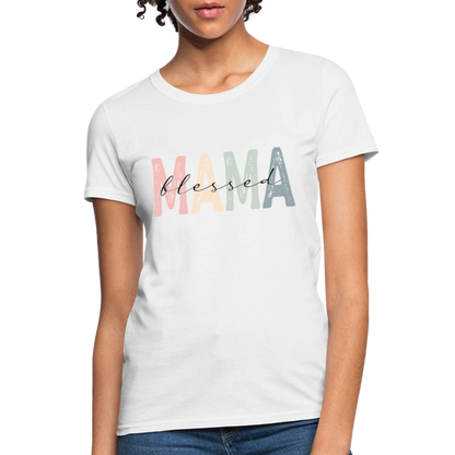 Blessed Mama Women's T-Shirt (Retro Design) - white