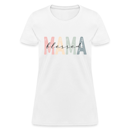 Blessed Mama Women's T-Shirt (Retro Design) - white