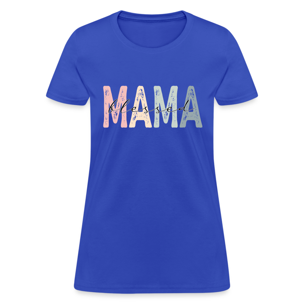 Blessed Mama Women's T-Shirt (Retro Design) - royal blue