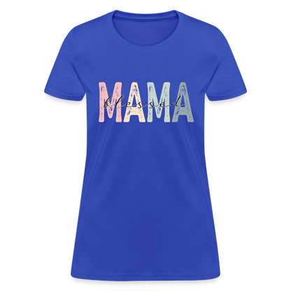 Blessed Mama Women's T-Shirt (Retro Design) - royal blue