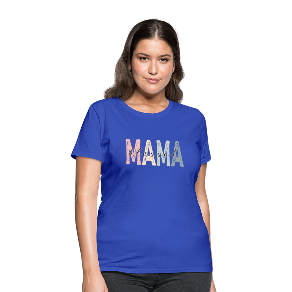 Blessed Mama Women's T-Shirt (Retro Design) Color: heather pink