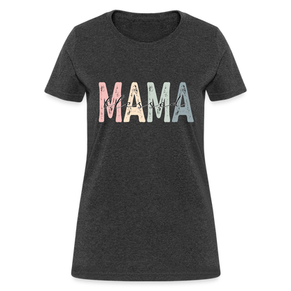 Blessed Mama Women's T-Shirt (Retro Design) - heather black