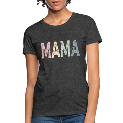 Blessed Mama Women's T-Shirt (Retro Design) - heather black