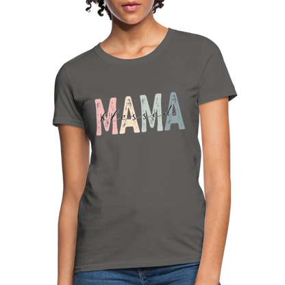 Blessed Mama Women's T-Shirt (Retro Design) - charcoal