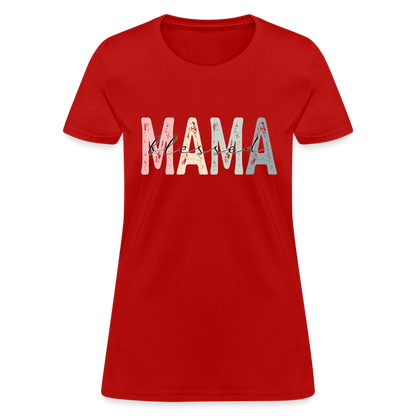 Blessed Mama Women's T-Shirt (Retro Design) - red