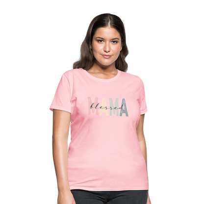 Blessed Mama Women's T-Shirt (Retro Design) - pink