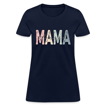 Blessed Mama Women's T-Shirt (Retro Design) - navy