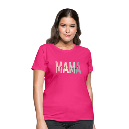 Blessed Mama Women's T-Shirt (Retro Design) - fuchsia